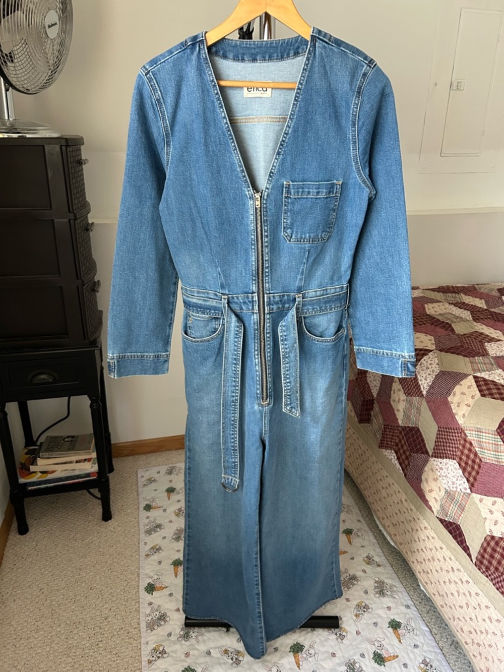 Etica Denim Utility Wide Leg Jumpsuit Coveralls NWT